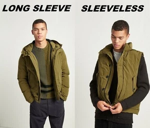 French Connection Men's Hooded Quilted Military Winter Puffer Jacket (All Sizes) - Picture 1 of 12
