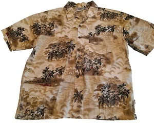 Vintage 90s Rip Curl Cotton Hawaiian Beach Casual Shirt Beige Mens XL - Picture 1 of 10