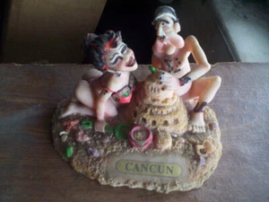 shelf statue table desktop Cancun sexy girl old man sand castle detailed boobs - Picture 1 of 7