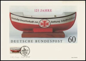 EDICIÓN DE ARTE 1990 BRD 1465 DGzRS RESCATE MARINO - ¡EDICIÓN SOLO 1.000!! - Imagen 1 de 3