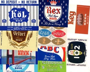 LOT 10 Vintage BEER BOTTLE LABELS Maier Brewing Company Los Angeles CA Grace NOS - Picture 1 of 3