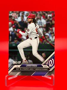 James Wood 2024 MLB TOPPS NOW Card 367 CALL-UP 1st HIT DEBUT RC Nationals - Picture 1 of 2