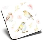 Square Single Coaster - Pretty Birds Flowers Watercolour Art  #8181