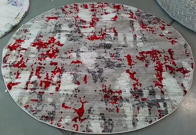GREY / RED 6'-7" x 6'-7" Flaw in Rug, Reduced Price 1172770358 SKY193Q-6R - Image 1 of 4