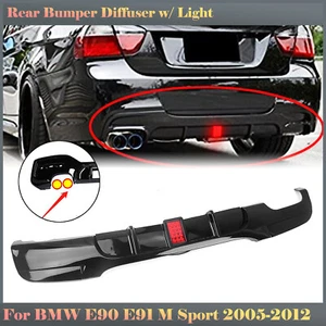 For BMW 3 Series E90 E91 M Sport 2005-2012 Rear Bumper Single Port Diffuser Kit - Picture 1 of 12