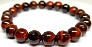 RED TIGER EYE Gemstone Bracelet Natural Crystal Stone Chakra Stretch 8mm Beads