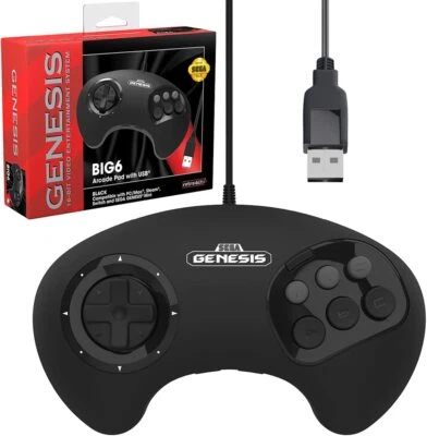 Retro-Bit BIG6 USB Arcade Controller Pad for Sega Genesis Mini, Switch, PC, Mac - Image 1 of 4