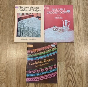 Lote de 3 Tres Agujas Dover Serie DISEÑOS CROCHET por Rita Weiss 1980 - Imagen 1 de 8