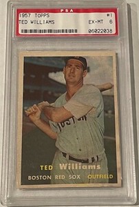 1957 Topps Ted Williams #1 EX-MT PSA 6 - Boston Red Sox Legend HOF