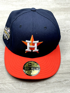 Houston Astros NEW ERA Fitted Baseball Hat Cap 2022 World Series Patch - 7 1/4