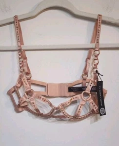 NWT Victoria's Secret Embellished Swarovski Ring Strappy Balconette Bra Size S - Picture 1 of 6