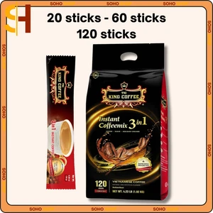 TNI King Coffee 3-in-1 Instant Coffee Sticks 0.56 oz/stick x ( 20-50-120 sticks)