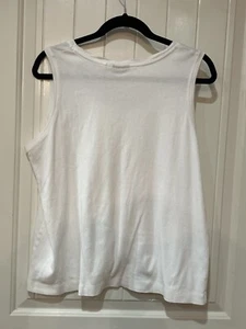 Chicos Size 3 Womens XL Sleeveless Tank Top White Stretchy - Picture 1 of 2