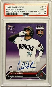 2023 Topps Road to Opening Day Gabriel Moreno Rookie Auto Purple #/25 RC PSA 9 - Picture 1 of 2