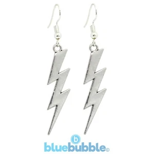 Bluebubble LUCKY LIGHTNING Bolt Earrings Funky Kitsch Retro 80s Punk Rock Emo UK - Picture 1 of 3