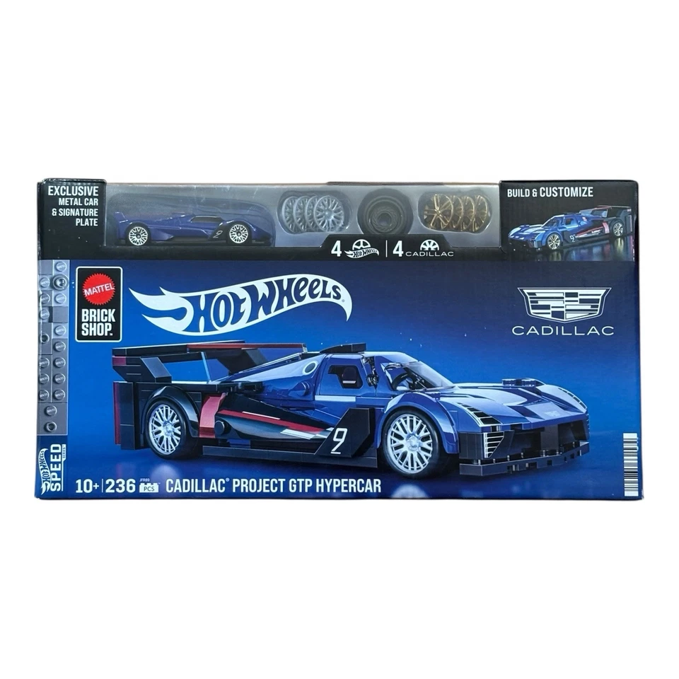Mattel Brick Shop Hot Wheels Cadillac Project GTP Hypercar Set MTTJFR89
