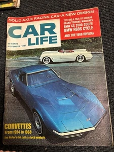 Car Life Magazine November, 1967 Corvettes From 1954 To 1968 Nice Magazine - Picture 1 of 11