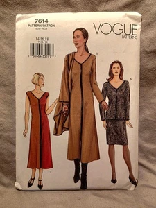 Vogue Patterns UNCUT #7614 Vintage 2002 Misses Dress Top Skirt Shawl Sz 14 16 18 - Picture 1 of 3