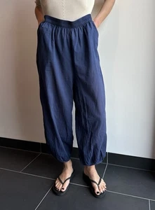 Gudrun Sjoden Cotton Summer Harem Boho Bloomers Pants Blue Size M - Picture 1 of 11