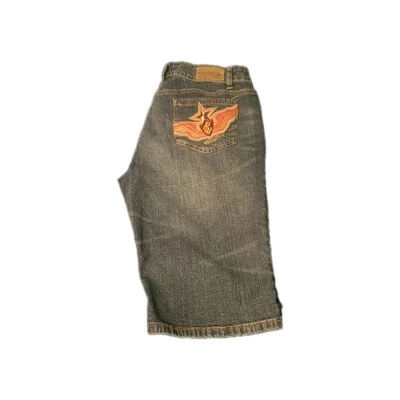 Vintage Roca Wear Women's Denim Jean Shorts Size 13 Streetwear Y2K Hip Hop  - Image 1 of 4