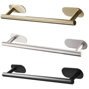 Stainless Steel Self Adhesive Rail Rack Towel Rail Wall Mounted Towel Holder UK - Picture 1 of 12