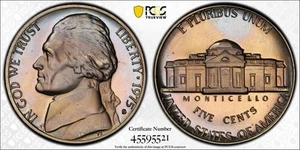 1975-S Jefferson Nickel PCGS PR66DCAM Toned with TrueView - Picture 1 of 3