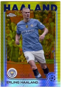 2024-25 Chrome UEFA Club Competitions Gold Prism Refractors #9 Erling Haaland /50 - Bild 1 von 2