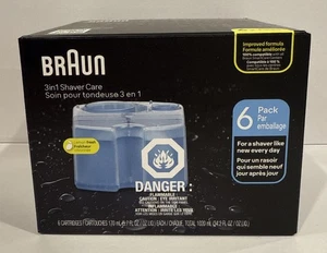 Paquete de 6 limpiadores de afeitadora Braun Clean Renew cartuchos de recarga serie 3 5 7 genuinos - Imagen 1 de 4