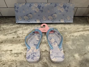 LoveShack ausgefallene X Havaianas flüsterblaue Top-FlipFlops, neu im Karton Größe 6W/5M AUSVERKAUFT - Bild 1 von 5