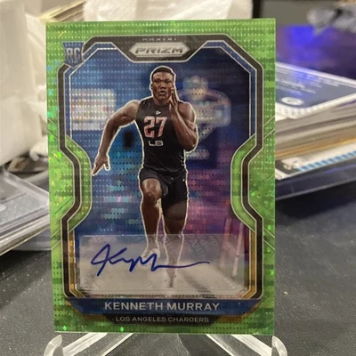 2020 Panini Prizm Neon Green Pulsar Kenneth Murray #327 Rookie Auto Chargers - Image 1 of 4
