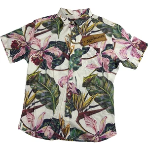 Camisa Hawaiana Original Libros de Bolsillo Para Hombres Mediana Orquídea Floral Aloha Verano Nueva con Etiquetas - Imagen 1 de 14