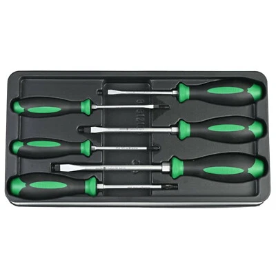 Stahlwille Drall+ 6pc PHx2 | SLx4 Screwdriver Set w/ Impact Cap Hex Bolster 4696 - Image 1 of 4