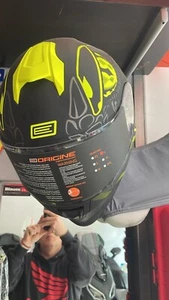 CASCO INTEGRALE MOTO SCOOTER ORIGINE DINAMO FIGHTER FLUO YELLOW BLACK MATT - Imagen 1 de 10