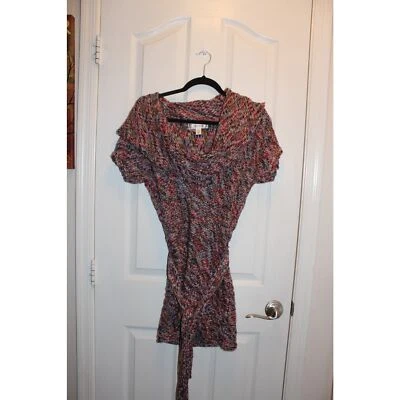 Blusa feminina Decree suéter manga curta gola capuz desleixada malha robusta G - Imagem 1 de 4