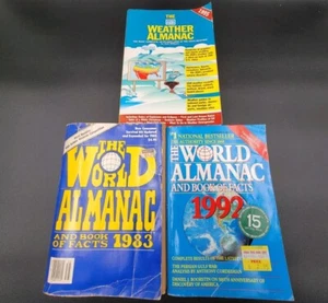 Vintage The Weather Almanac World Almanac And Book Of Facts Lot - Picture 1 of 3
