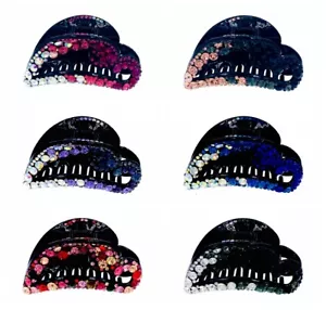 USA HANDMAD HERZ ACRYL HAARKRALLE CLIP KIEFER HAARNADEL STRASS KRISTALL A11 - Bild 1 von 8