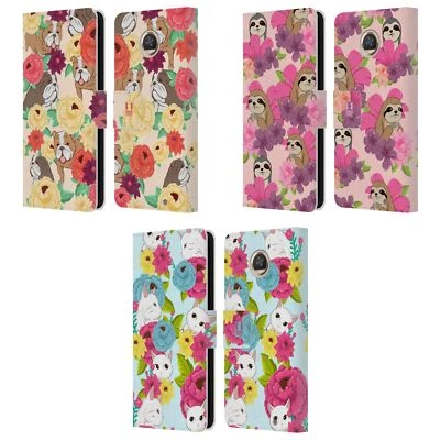 HEAD CASE DESIGNS FLORAL & ANIMAL PATTERN LEATHER BOOK CASE FOR MOTOROLA PHONES - Image 1 of 4