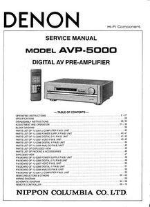 Manual de servicio instrucciones para Denon AVP-5000 - Imagen 1 de 1