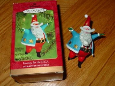 Украшение Hallmark Keepsake - Hooray для патриотического САНТА США - 2000 - Изображение 1 из 2