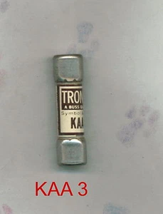 FUSIBILE BUS TRON KAA 3 3 AMP 130 VOLT FUSIBILE RADDRIZZATORE - Foto 1 di 2