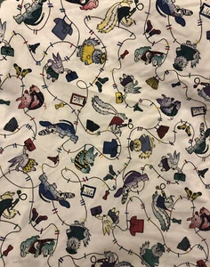 Vintage Medical Cotton Fabric 18" X 60" White 1/2 Yard Vet Animal Doctor Nurse - Picture 1 of 7