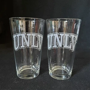 UNLV University Of Las Vegas Nevada Hand Etched (with a Dremel) Pint Glasses! - Picture 1 of 14