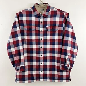 LL Bean Vellón Forrado Franela Camisa Chaqueta Para Hombres XLT Rojo Blanco Azul Cazadora 252749 - Imagen 1 de 8