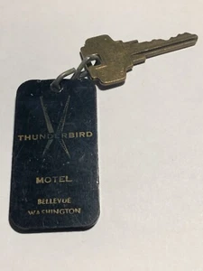 Thunderbird Motel Hotel Room Key Fob with Key Bellevue Washington #216 - Picture 1 of 2
