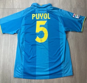 Barcelona FCB Puyol Jersey 2007-2008 Camp NOU Nike Large L 50 Year Away Rare! - Picture 1 of 12