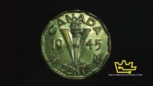 1945 Canada 5 Cent Nickel - George VI - Circulated - Bild 1 von 2