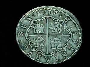 Attractive 1717 Spanish colonial Silver Milled Cross 2 Reales Pistareen, Segovia - Picture 1 of 7