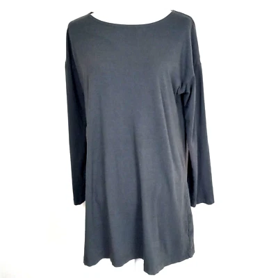 Túnica Bryn Walker top médio cinza escuro bambu algodão orgânico Lagenlook minimalista - Imagem 1 de 4