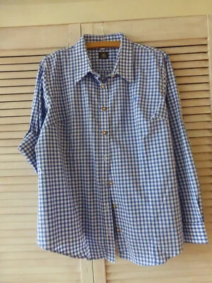 Bluse Os Trachten Karo blau weiss neu Gr 46 48 - Bild 1 von 4