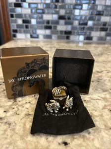 "Jay Strongwater conejito conejos con cristales de Swarovski caja de hadas de dientes 1,25"" con caja" - Imagen 1 de 5